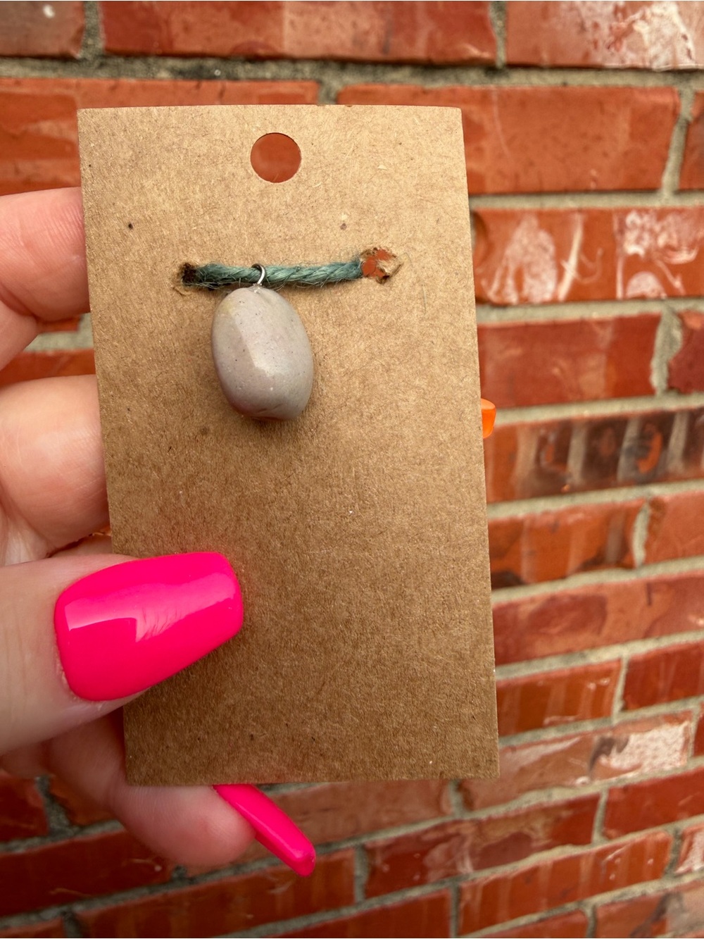 Beige Stone Pendant Necklace - Women Jewelry